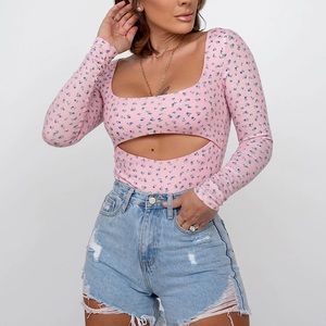 ByEgreis KALLINE BODYSUIT [PINK FLORAL]**NEVER WORN**